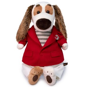 Мягкая игрушка Собака Бартоломей в красном пиджаке 27 см Budi Basa фото 1