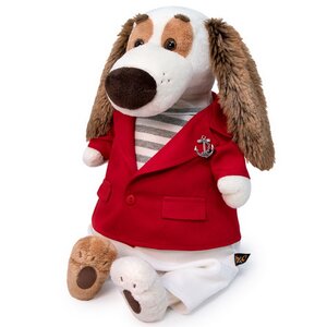 Мягкая игрушка Собака Бартоломей в красном пиджаке 27 см Budi Basa фото 2