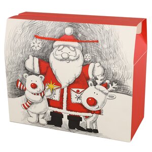 Подарочный пакет-коробка Sweet Christmas - Санта и друзья 28*23 см Due Esse Christmas фото 1