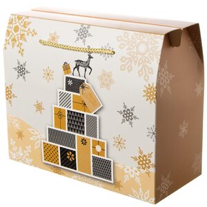 Подарочный пакет-коробка Magic Christmas - Волшебный Олень 28*23 см Due Esse Christmas фото 1