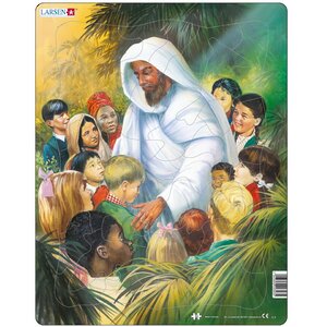 Пазл для детей Библейские сюжеты - Иисус с детьми, 33 элемента, 36*28 см LARSEN фото 1