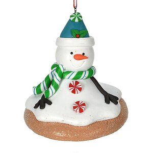 Елочная игрушка Снеговик Лучиано в шапочке 8 см, подвеска Koopman фото 1