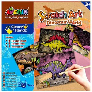 Гравюры цветные Мир Динозавров, 8 шт Avenir фото 1
