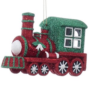 Елочная игрушка Поезд - Путешествие на Северный Полюс 12 см зеленый, подвеска