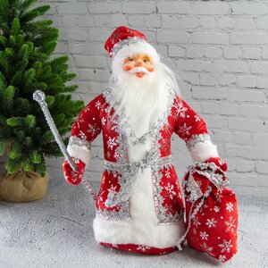 Фигура Дед Мороз - Добрый волшебник в красном кафтане 40 см Коломеев фото 1