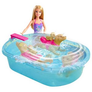 Кукла Барби с бассейном для купания щенков 29 см Mattel фото 5