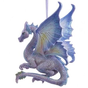 Елочная игрушка Fantasy Dragon 10 см фиолетовый, подвеска Kurts Adler фото 1