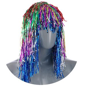 Карнавальный парик из дождика 48 см разноцветный Snowmen фото 1
