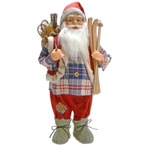 Шотландский Санта с подарками и лыжами 61 см