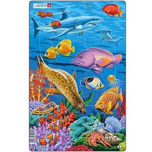 Пазл для детей Коралловый риф - Морской котик, 25 элементов, 28*18 см LARSEN фото 1