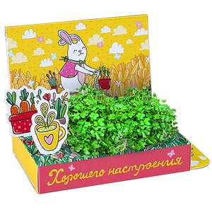 Подарочный набор Живая открытка - Хорошего настроения, с зайкой Happy Plant фото 1