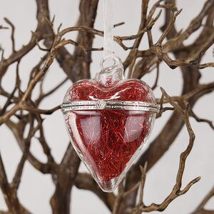 Стеклянная елочная игрушка-шкатулка Сердце Мелоди 10 см Kaemingk фото 1
