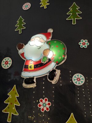 Светящаяся наклейка Christmas Adventures: Санта 29 см с набором стикеров Peha фото 1