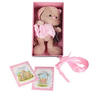 Мягкая игрушка Зайка Лин в Розовом Платье 25 см Maxitoys фото 2