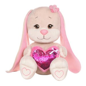 Мягкая игрушка Зайка Лин с розовым сердцем 35 см, коллекция Jack&Lin