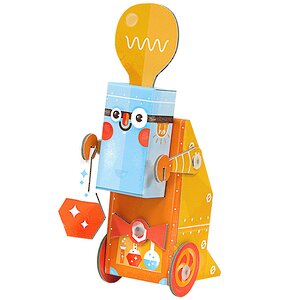 3D игрушка-конструктор "Робот ученый", картон Krooom фото 1