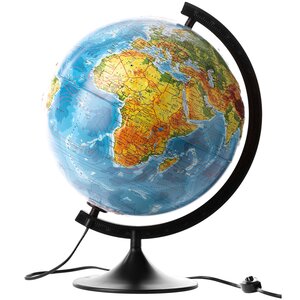 Глобус Земли с подсветкой Физико-политический рельефный 210 мм Globen фото 1