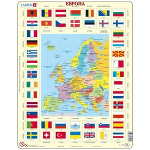 Пазл Карты и Континенты - Европа, 70 элементов, 37*29 см