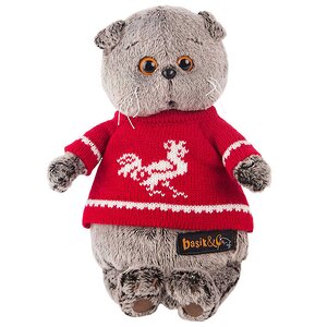 Мягкая игрушка Кот Басик в красном свитере с петушком 22 см Budi Basa фото 1
