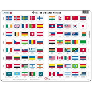 Пазл Флаги Стран Мира, 80 элементов, 37*29 см LARSEN фото 1