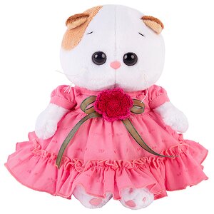 Мягкая игрушка Кошечка Лили Baby в платье с вязаным цветочком 20 см Budi Basa фото 1
