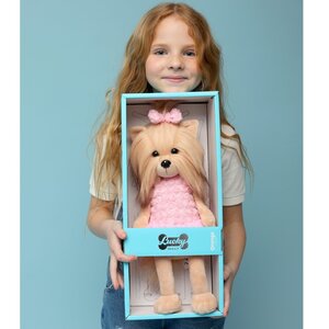 Мягкая игрушка на каркасе Собака Lucky Yoyo: Розовый микс 25 см Orange Toys фото 1