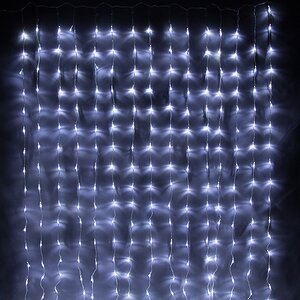 Светодиодный занавес Водопад 2.2*3 м, 528 холодных белых LED ламп, прозрачный ПВХ, IP20 Snowhouse фото 1