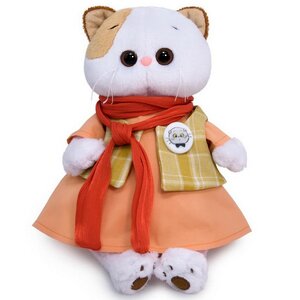 Мягкая игрушка Кошечка Лили в платье с шарфом 27 см