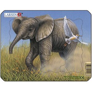 Пазл для малышей Слон, 9 элементов, 18*14 см LARSEN фото 1