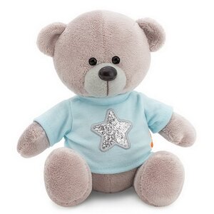 Мягкая игрушка Медведь Топтыжкин серый 17 см в футболке со звездой, Orange Exclusive Orange Toys фото 1