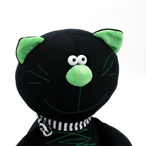 Мягкая игрушка Кот Батон 15 см, черный с зеленым, Orange Exclusive Orange Toys фото 3