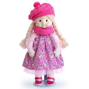 Мягкая кукла Аврора в шапочке и шарфе 38 см, Minimalini Budi Basa фото 5