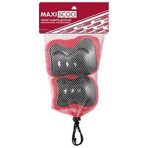 Защита для роликов и самоката Maxiscoo S красная