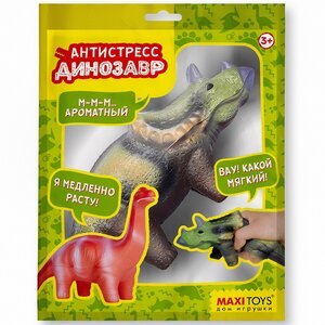 Антистресс-игрушка Сквиш Динозавр Трицератопс 23 см Maxitoys фото 3