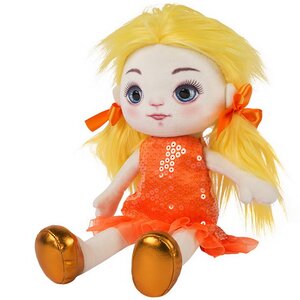 Мягкая кукла Милена в оранжевом платье 35 см Maxitoys фото 2