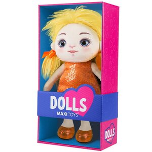 Мягкая кукла Милена в оранжевом платье 35 см Maxitoys фото 3