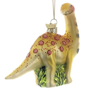 Стеклянная елочная игрушка Динозавр Андре: Mesozoico 14 см, подвеска Kurts Adler фото 1