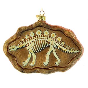 Стеклянная елочная игрушка Мечты Палеонтолога - Стегозавр 12 см, подвеска Kurts Adler фото 1