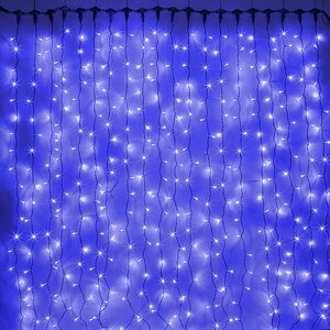Светодиодный занавес Quality Light 1*6 м, 600 синих LED ламп, черный ПВХ, соединяемый, IP44 BEAUTY LED фото 1
