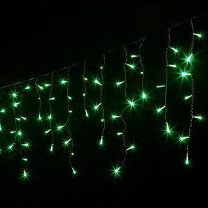 Светодиодная бахрома 3*0.5 м, 112 зеленых LED ламп, черный ПВХ, соединяемая, IP54 Rich Led фото 1