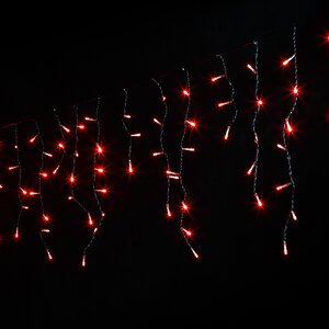 Светодиодная бахрома Quality Light, красные LED лампы, черный ПВХ, соединяемая, IP44