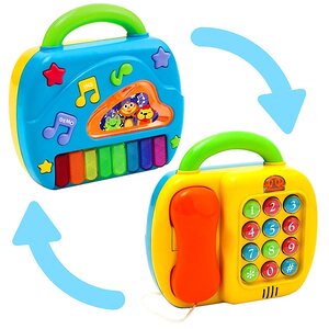 Развивающая игрушка Телефон и Пианино, двусторонняя, 20 см PlayGo фото 1