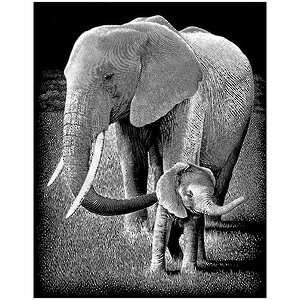 Гравюра серебрянная Слон, 30*20 см Reeves фото 1