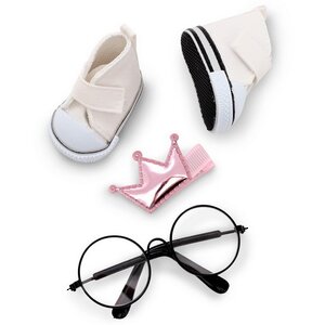 Набор аксессуаров для куклы Sweet Sisters: белая обувь, очки, заколка Orange Toys фото 1