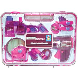Набор Профи Стилист в чемоданчике 11 предметов розовый 1TOY фото 1