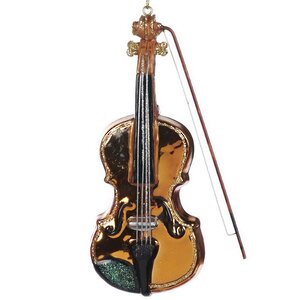 Стеклянная елочная игрушка Скрипка Господина Паганини 15 см, подвеска