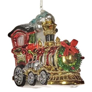Стеклянная елочная игрушка Поезд: Holiday Matinees 15 см, подвеска Goodwill фото 1