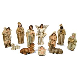 Рождественский вертеп Поклонение Волхвов Младенцу Иисусу 12 см, 11 фигурок