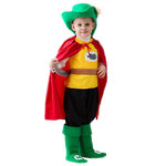 Карнавальный костюм Кот в сапогах красно-зеленый, рост 122-134 см