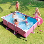 Прямоугольный каркасный бассейн 28266 Intex 220*150*60 см, розовый